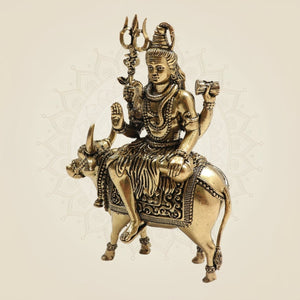 Brass Shiva Idol Seated on Nandi – Union of Devotion - Luxeartisanship