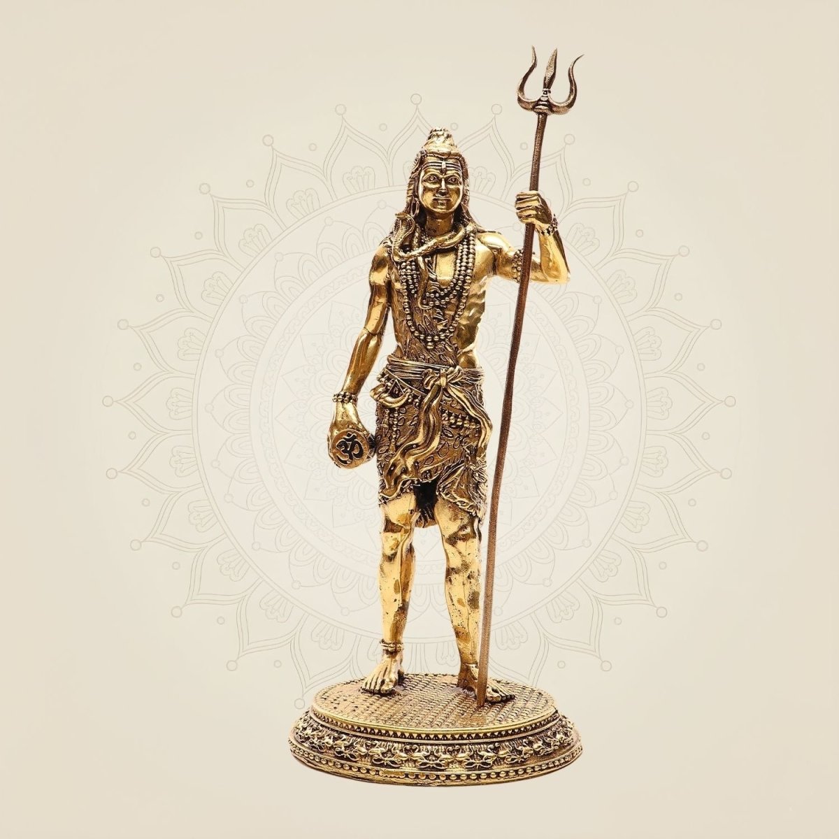 Brass Shiva Idol Standing Pose with Trishul