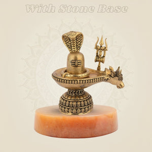Brass Shiva Lingam with Nandi, Naag and Trishul – Detailed Shivling Pooja Décor - Luxeartisanship