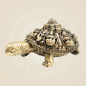 Ashtalakshmi Shree Yantra Tortoise Brass Idol