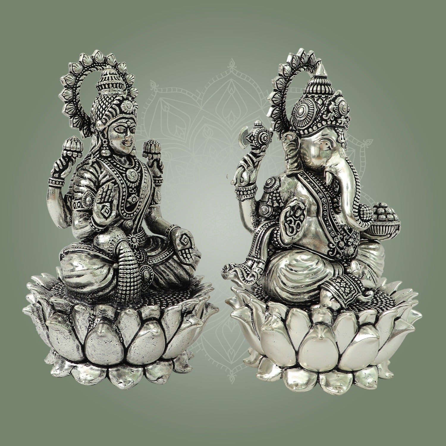 Brass Ganesha Lakshmi Idols