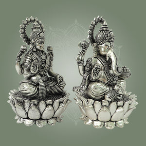 Brass Ganesha Lakshmi Idols