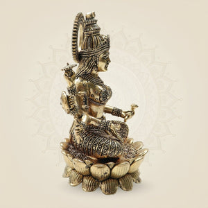 Brass Superfine Vijaya Lakshmi Idol 7" – Handcrafted for Devotion & Harmony - Luxeartisanship