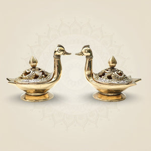 Brass Swan Dhoop Dani Stand Set of 2