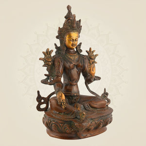 Brass Tibetan Goddess Tara Idol