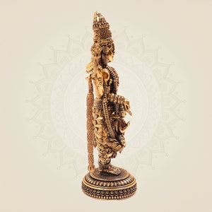Brass Tirupati Balaji Idol 6" with Padmavati – Venkateswara Murti for Home & Puja - Luxeartisanship