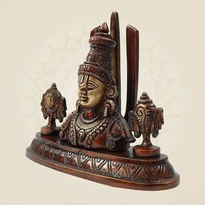 Brass Tirupati Balaji with Trisul β 5.75 Inch Idol