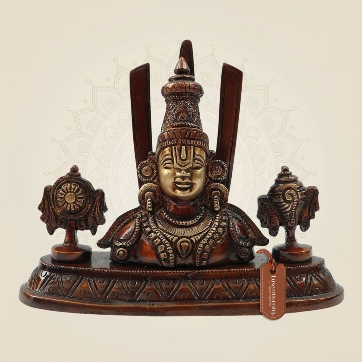Brass Tirupati Balaji with Trisul