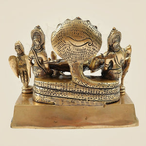 Brass Vishnu Parivar Idol β Vishnu with Brahma, Sridevi, Bhudevi, Garuda & Narad - 5.5" - Luxeartisanship