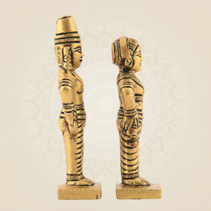 Brass Vitthal & Rukmini Statue Pair