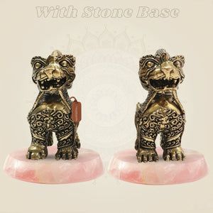 Brass Yali Guardian Simha Yali (Lion) 3"– Majestic Keeper of Strength (Set of 2) - Luxeartisanship