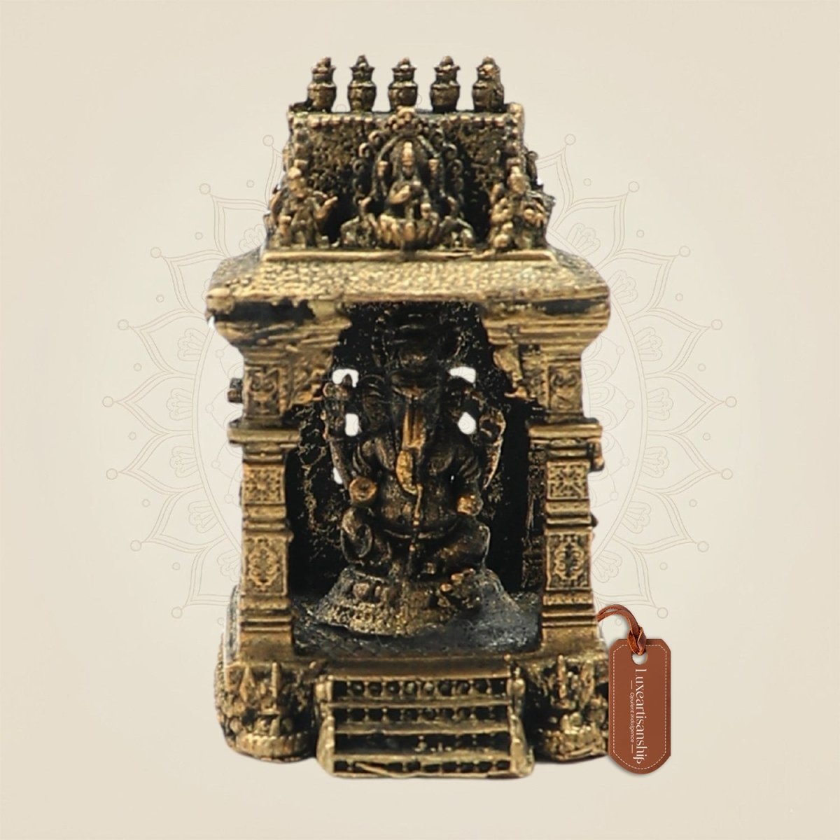 Bronze Ganesh Shrine Statue 2"– Temple - Style Vinayaka Murti - Luxeartisanship