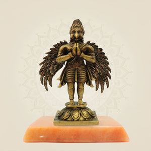 Bronze Garuda Statue with gemstone base