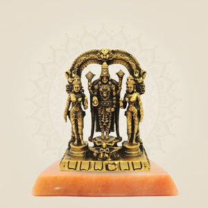 bronze Balaji statue on stone base