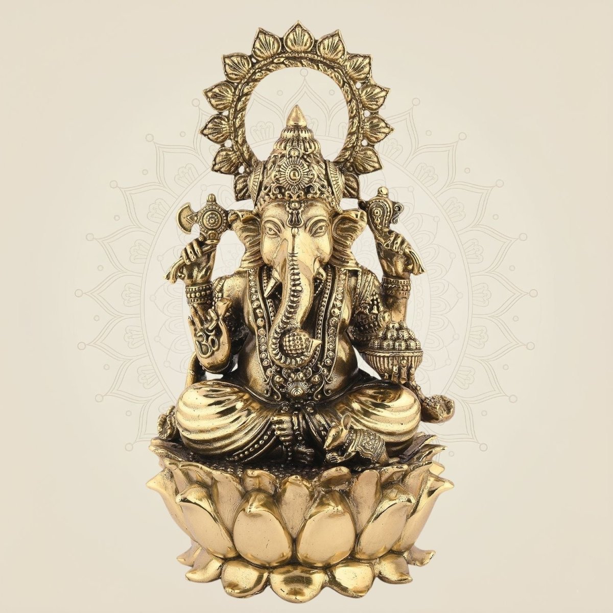 Chaturbhuj Ganesha Brass Idol– 9.25