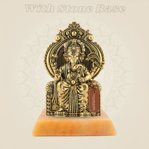 Chaturbhuj Ganesha on stone base