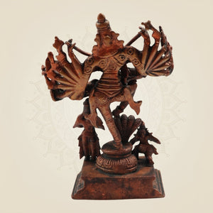 Copper Lord Narsimha Idol with Garuda & Prahlada – Handcrafted Pure statue of Protection 6.75" - Luxeartisanship