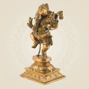 Dancing Ganesha Brass Murti