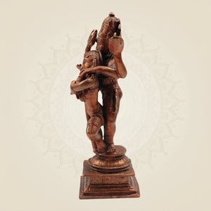 Dancing Shiva Parvati with Naag Idol 6" – Handcrafted Copper Statue of Divine Harmony - Luxeartisanship
