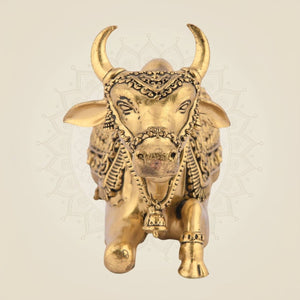 Pure Brass Nandi Handmade Statue 2.75"