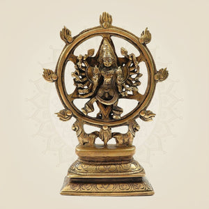 Divine Brass Panchaloha Chakrathalwar Sudarshanar Idol