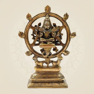Divine Brass Panchaloha Chakrathalwar Sudarshanar Idol - 9.5"