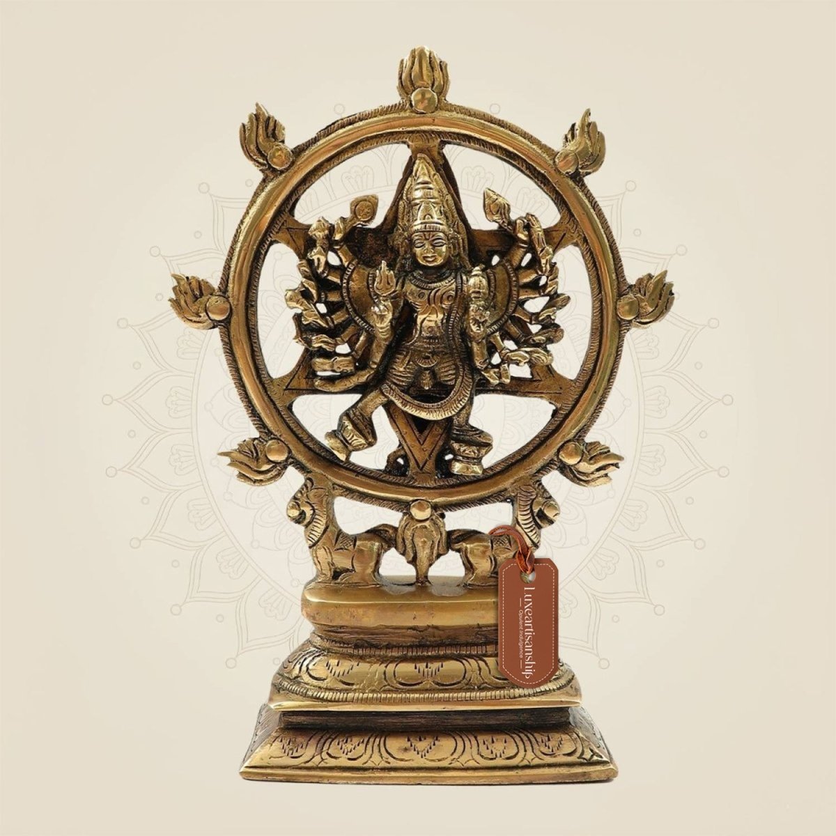 Divine Brass Panchaloha Chakrathalwar Sudarshanar Idol