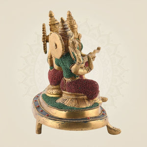 Divine Laxmi Ganesh Saraswati statue