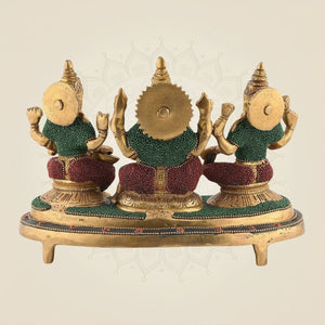 Laxmi Ganesh Saraswati Handmade Idol