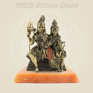 Divine Shiv Parivar Brass Idol – 5" Superfine Statue For Family Protection - Luxeartisanship