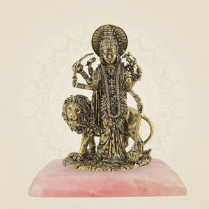 Durga Mata on Lion Idol with Stone base