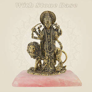 Durga Mata on Lion Idol with Stone base