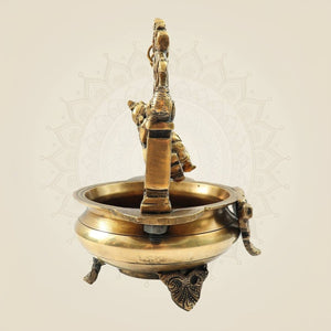 Pure Brass Ganesh Statue on Jula Swing with Urli for Home & Gift Decor