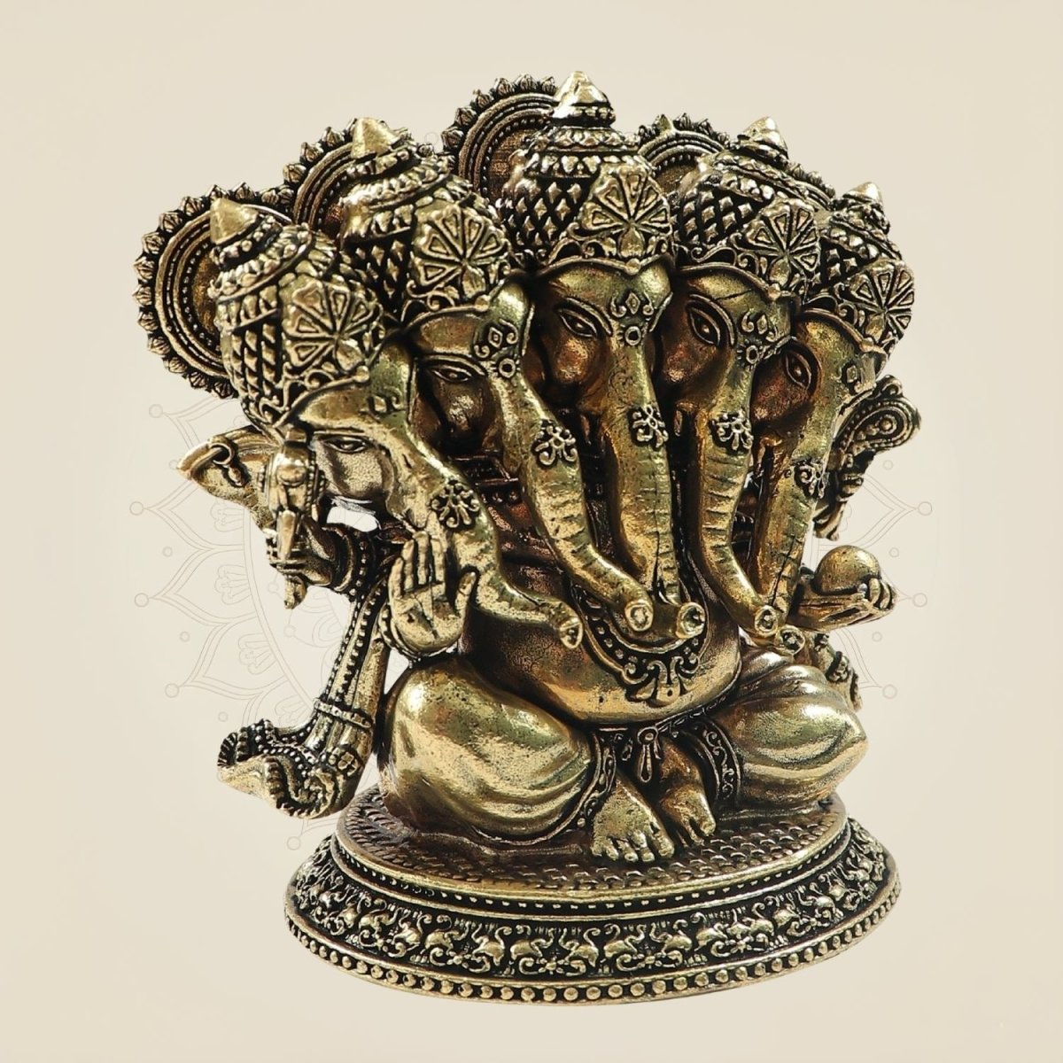 Ganesh Brass Statue with Oval Base