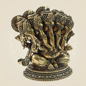 Ganesh Brass Statue with Oval Base