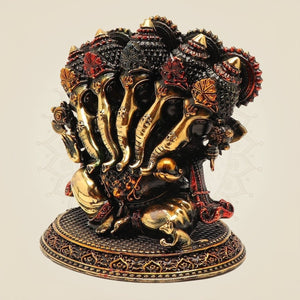 Prosperity Ganesh brass colored idol