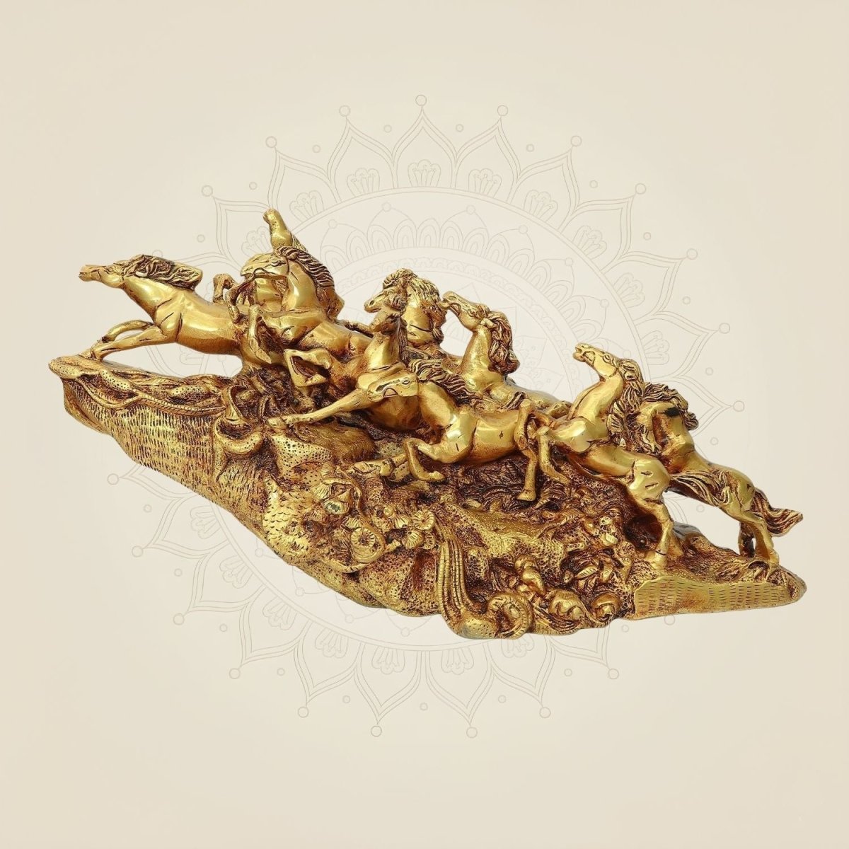 Elegant Vastu Horse Statue 10.5" – Handcrafted Golden Decor for Wealth & Success - Luxeartisanship