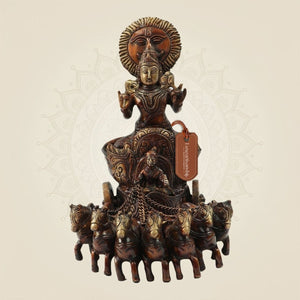 Exquisite Brass Surya Dev Rath Idol