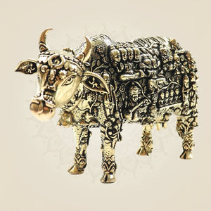Handmade Kamadhenu Cow Brass Statue
