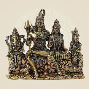 Exquisite Shiv Parivar Brass Statue