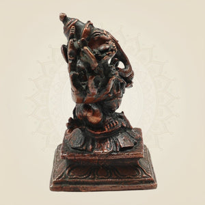 Exquisite Small Copper Eight - Armed Ganesha Statue 3"– Artistic Divine Idol - Luxeartisanship