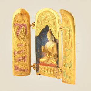 Folding Brass Buddha Temple β 7.5"