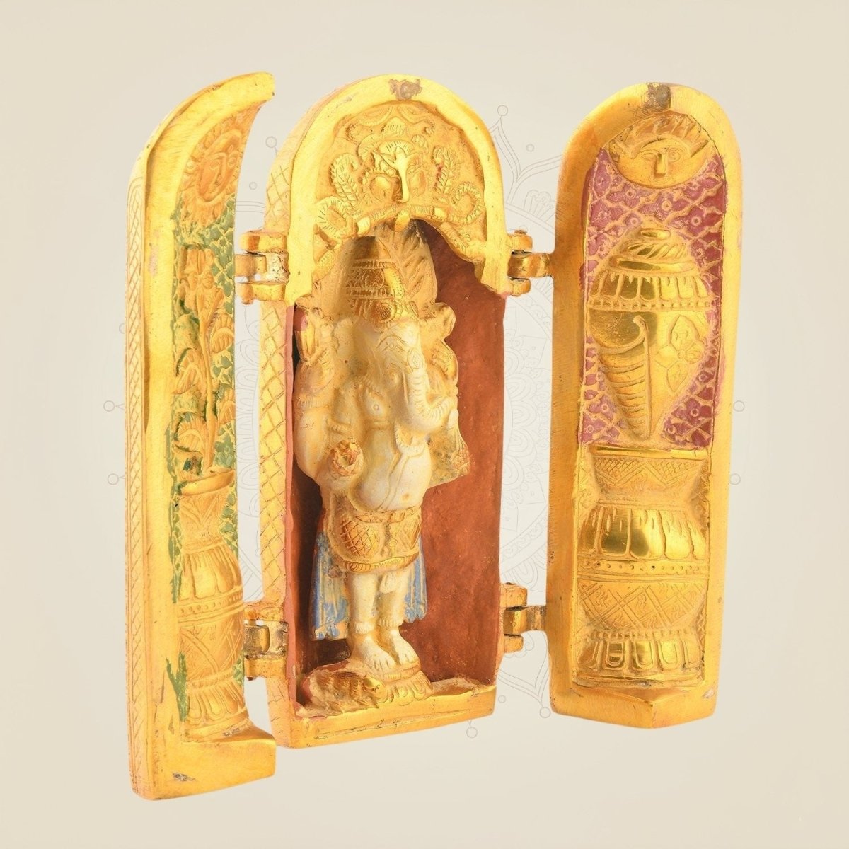 Folding Brass Ganesha Temple Showpiece - Luxeartisanship