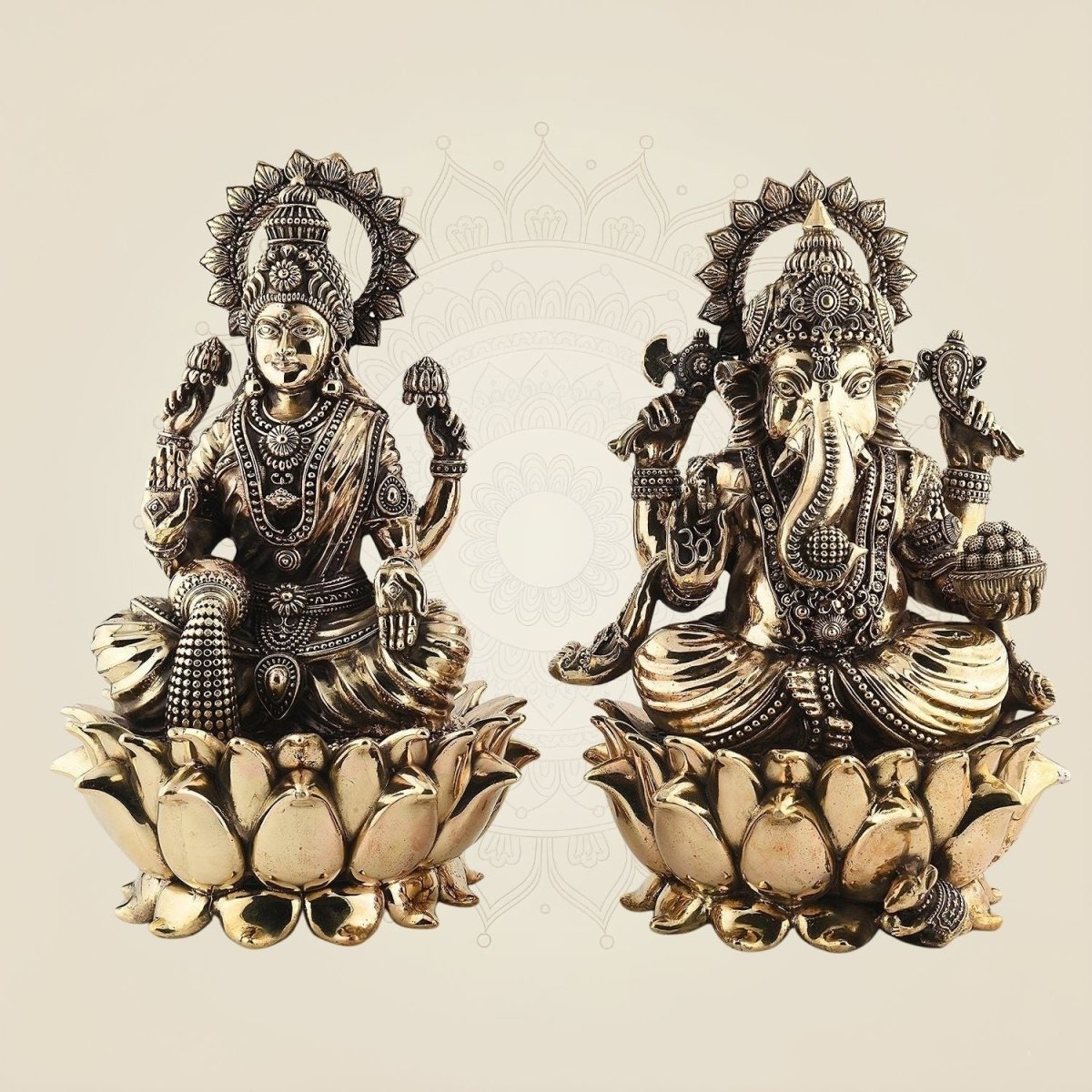 Ganesh Lakshmi Brass Idol
