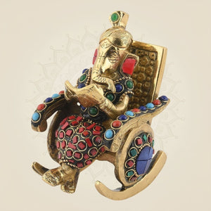 Ganesh on Chair Brass Idol – Luxeartisanship