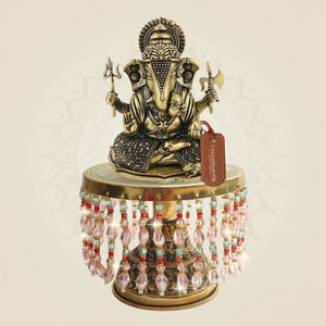 Ganesha Brass Murti on Chowki 4.5'– Durable Build & Clean Surface - Luxeartisanship