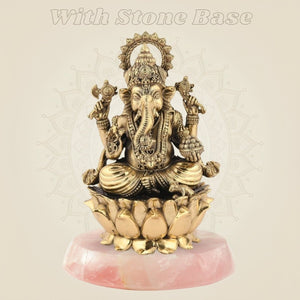 Ganesha Idol – 5.25" Handcrafted Pure Brass Murti Lightweight Artisan for Pooja & Decor - Luxeartisanship