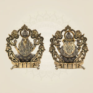 Ganesh Laxmi Brass Idol Singhasan Statues