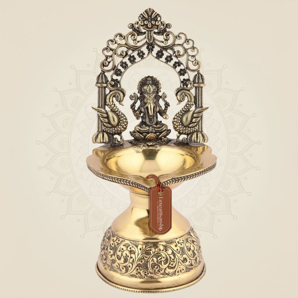 Ganpati Darbar Brass Diya Artisan