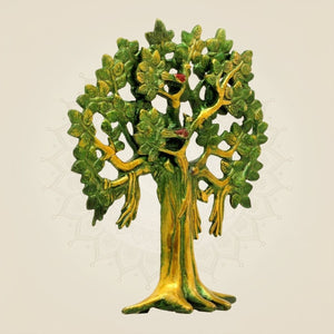 Green Brass Tree of Life Kalpavriksha - Luxeartisanship